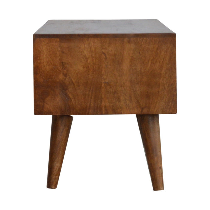 Solid Wood Enclosed Open Storage TV Stand (719193) - Brown