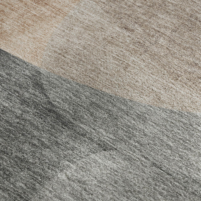 10' X 14' Abstract Washable Area Rug With UV Protection (718563) - Rust / Gray