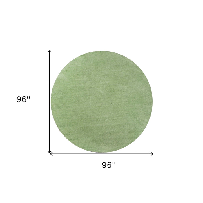 8' Round Hand Woven Area Rug - Green
