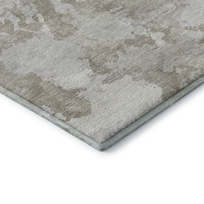 10' X 14' Abstract Washable Area Rug With UV Protection (693360) - Taupe / Gray / Silver