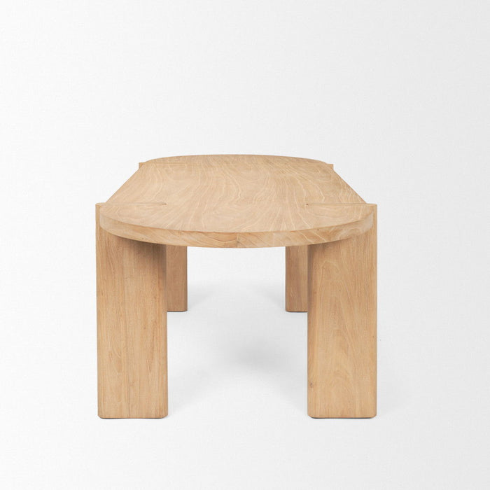 91" Wood Oval Dining Table - Brown