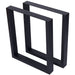 Set of two Giga square metal table legs with wide, heavy-duty steel design for dining, desk, or coffee table support.