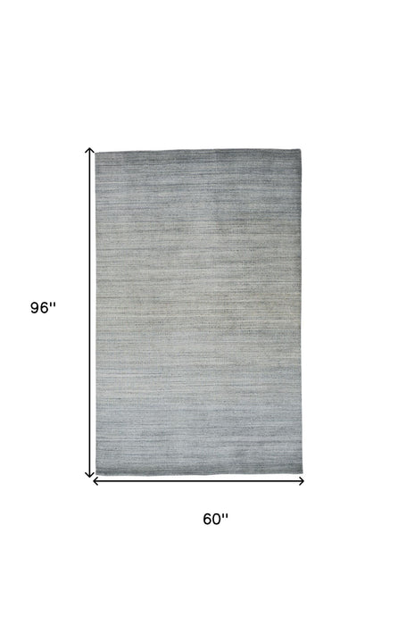 5' x 8' Ombre Hand Woven Area Rug - Blue And Gray