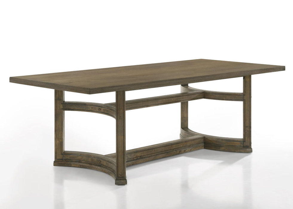 88" Wood Trestle Base Dining Table - Oak