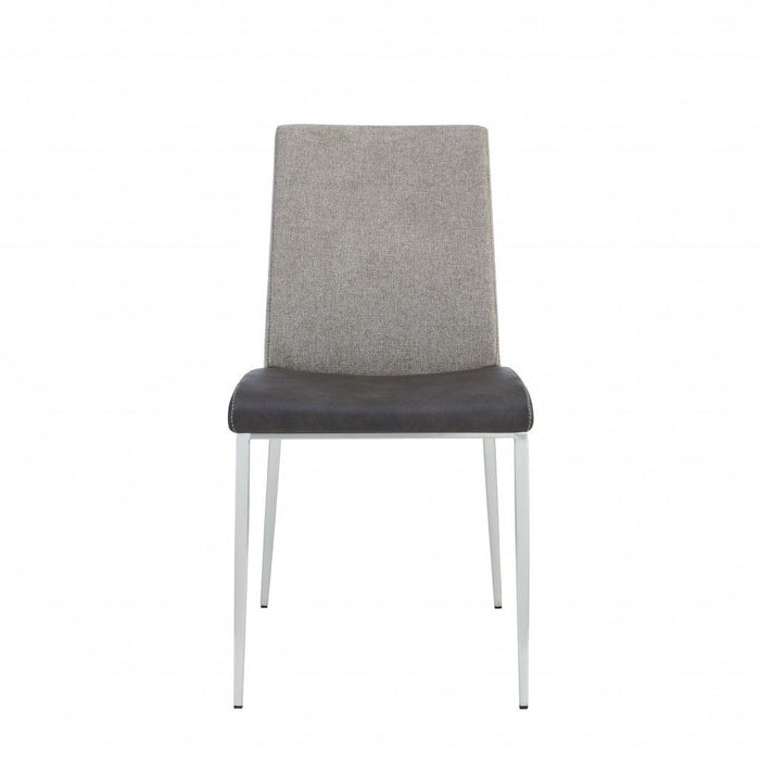 Upholstered Fabric Dining Room Side Chairs (Set of 2) - Light Gray