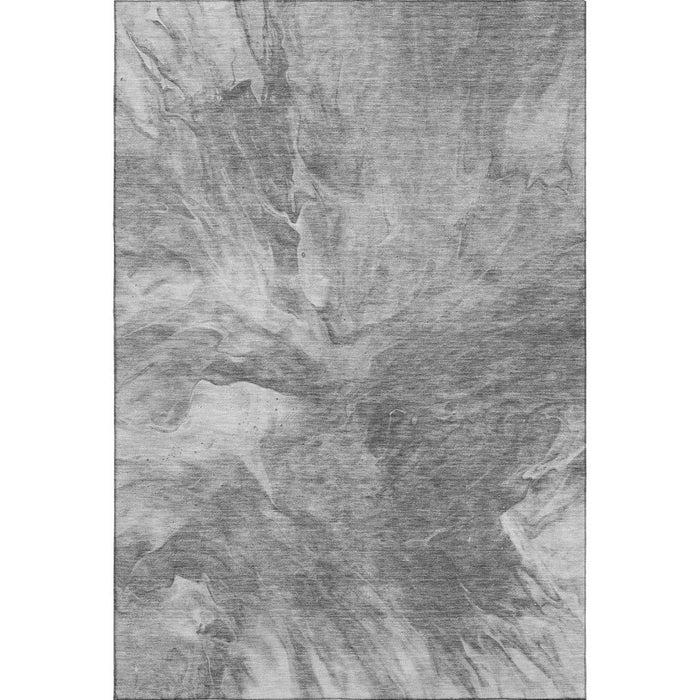 9' X 12' Abstract Washable Area Rug With UV Protection (653493) - Gray / Ivory
