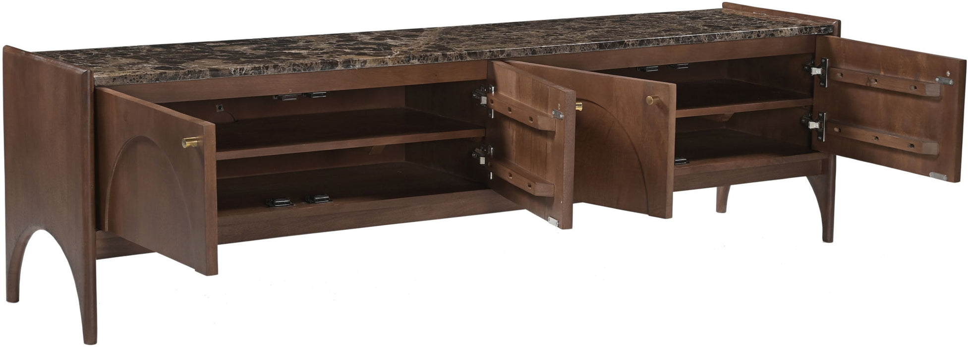 Veya 71-inch genuine marble and mango wood media console TV stand by Meridian Furniture with sleek modern design