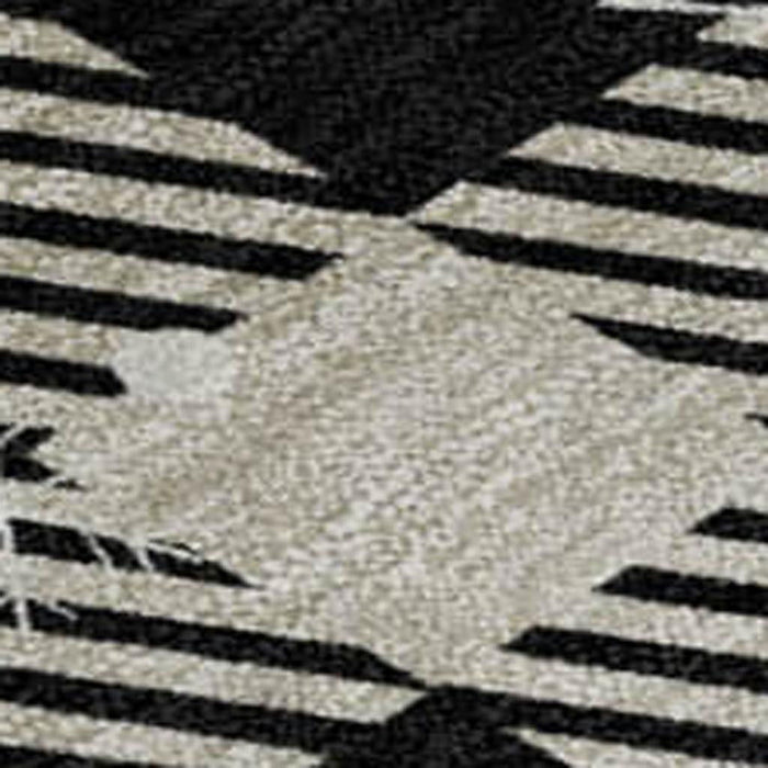 10' X 14' Gingham Washable Area Rug With UV Protection (702335) - Taupe / Black / Ivory