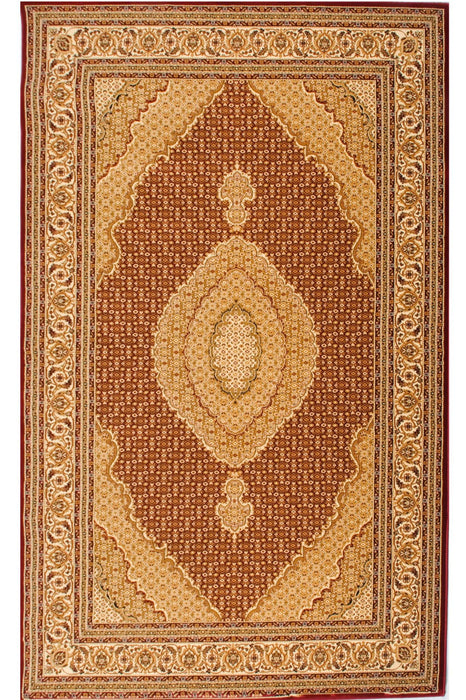 10' x 13' Oriental Washable Non Skid Area Rug - Beige And Red