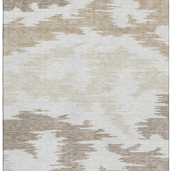 10' X 14' Abstract Washable Area Rug With UV Protection - Ivory