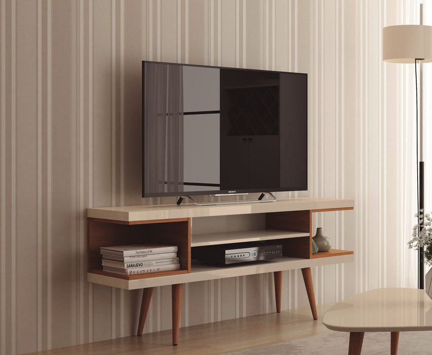 Manhattan Utopia - TV Stand - Off White And Maple Cream
