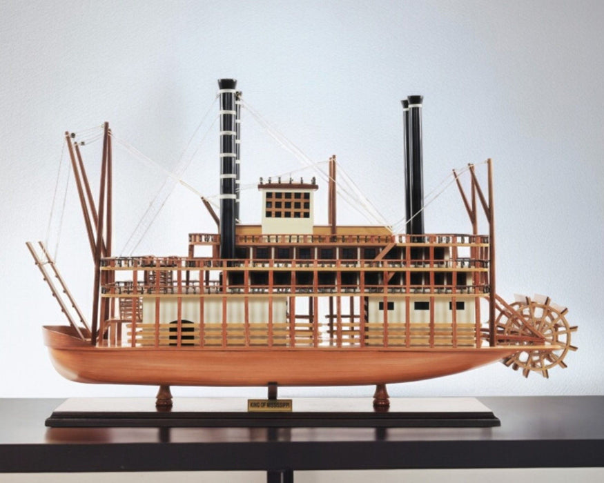 Hand Painted King of Mississippi Model Boat - Brown