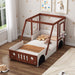 White and orange Giga twin size car bed for kids, featuring a fun, playful car-shaped design suitable for boys, girls, and teens.