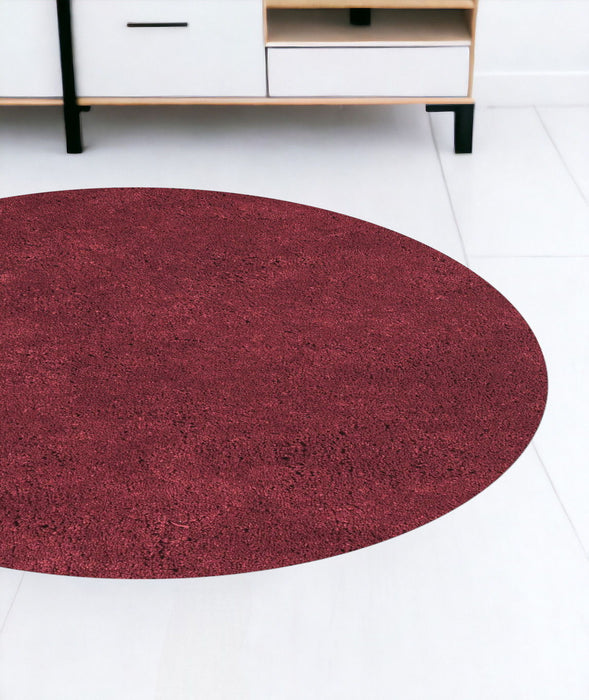 8' Round Indoor Shag Rug - Red