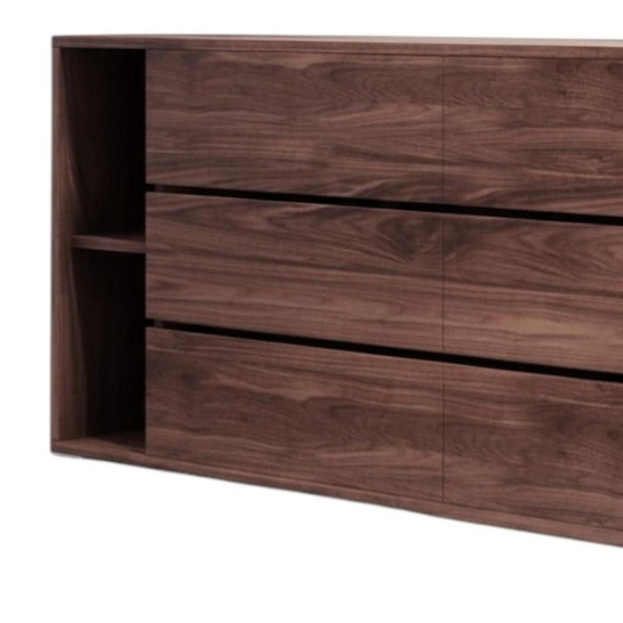 Wood Six Drawer, Double Dresser - Walnut