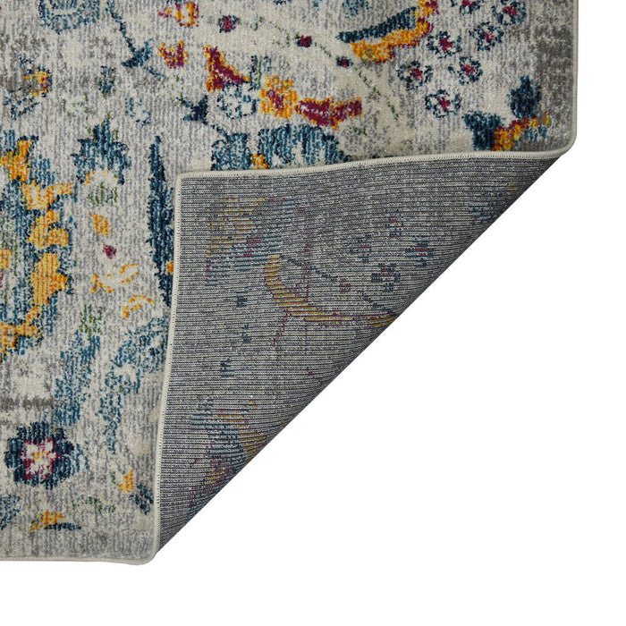 9' x 12' Floral Power Loom Area Rug - Orange And Ivory