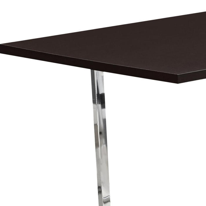 59" Solid Wood And Metal Sled Base Dining Table - Espresso