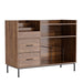 Giga eco-friendly vinyl record player stand with flip-top storage, dustproof drawers, dual outlets, and sideboard design.