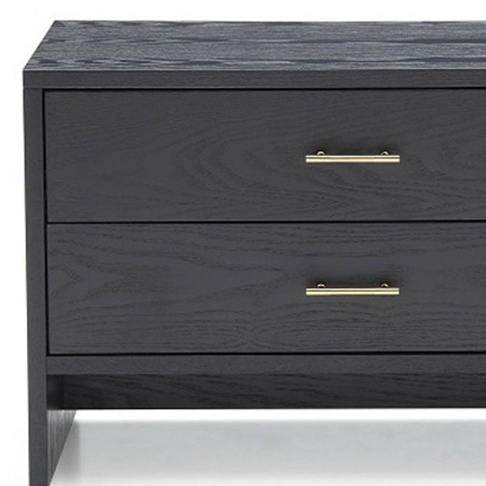 Modern Nightstand With Two Drawers - Dark Gray Ash