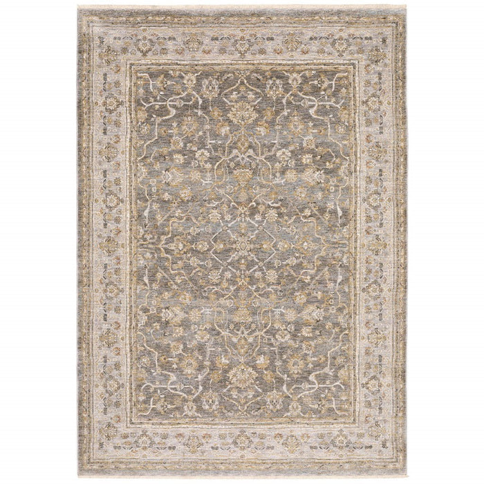 6' x 9' Machine Woven Oriental Indoor Arean Rug - Beige Gray