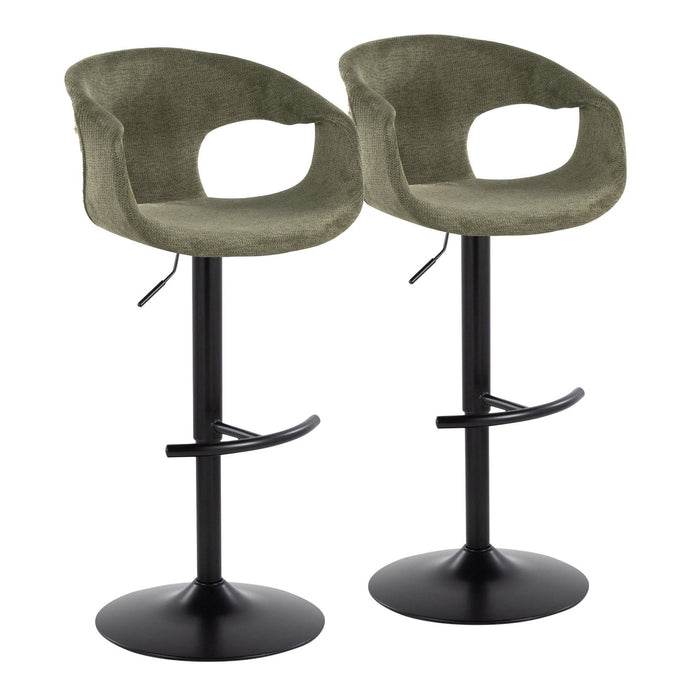 Curvo - Adjustable Barstool With Rounded T Footrest (Set of 2) - Black Metal