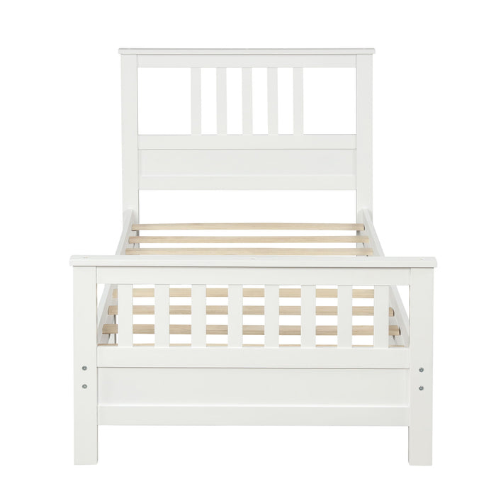 Platform Bed With Paneled Headboard And Footboard