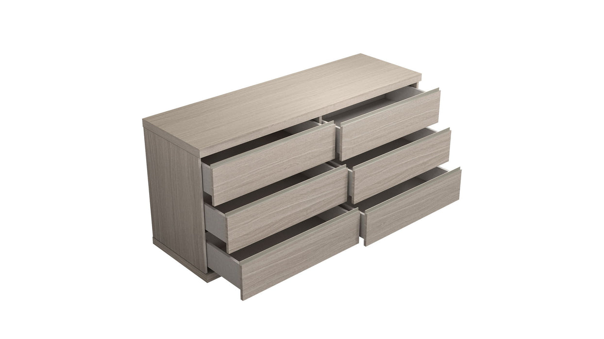 63" Wood Six Drawer Double Dresser - Beige