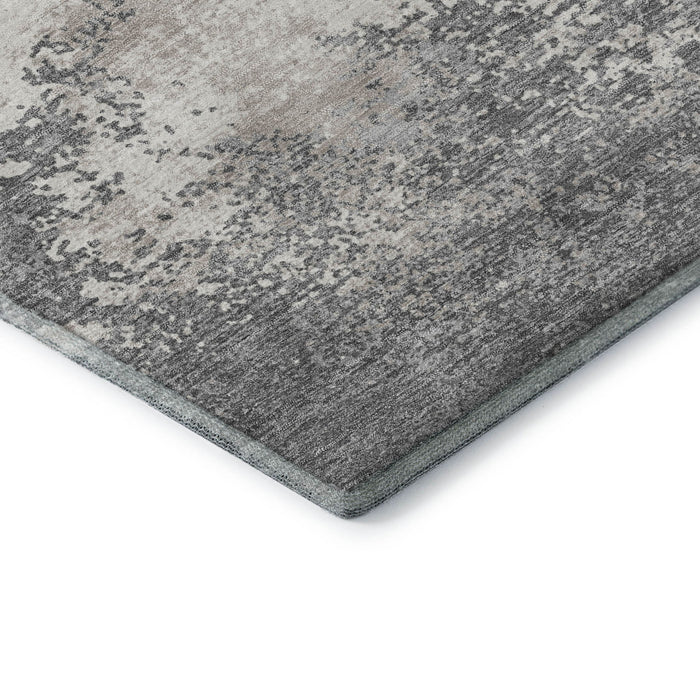10' X 14' Abstract Washable Area Rug With UV Protection (680651) - Gray / Silver