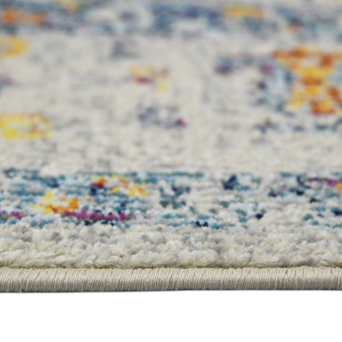 9' X 12' Oriental Distressed Area Rug (532600) - Ivory / Yellow