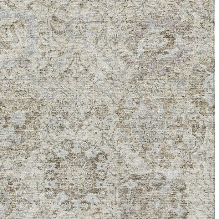 10' X 14' Damask Washable Area Rug With UV Protection (684322) - Ivory / Gray