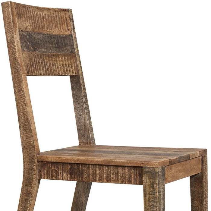 Solid Wood Open Back Side Chairs For Dining Room (Set of 2) - Brown