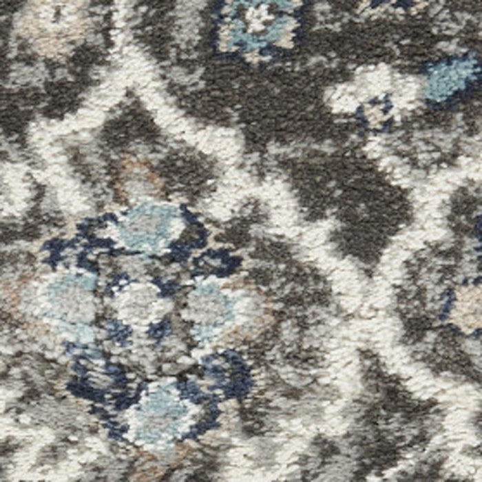 8' X 10' Floral Power Loom Area Rug - Gray