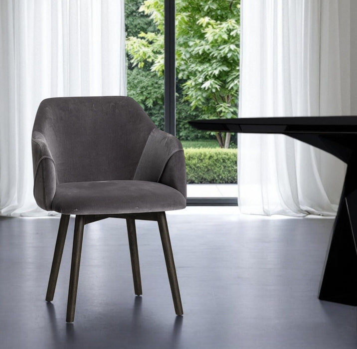 Upholstered Fabric Dining Room Arm Chair - Gray