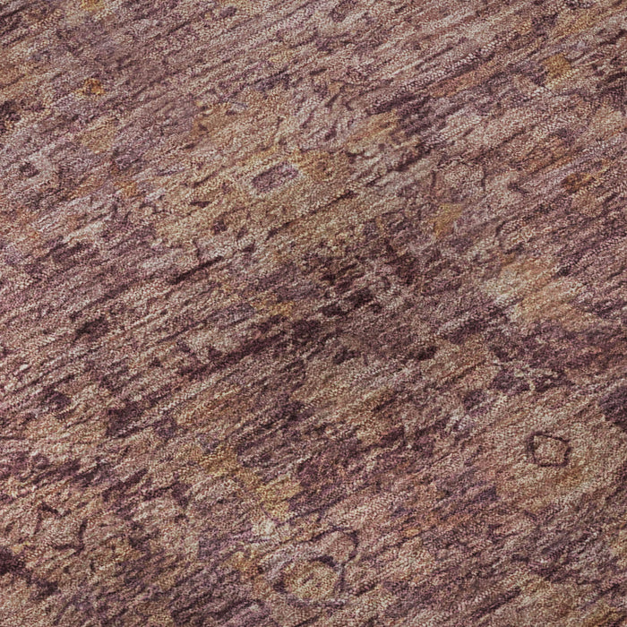 10' X 14' Oriental Washable Area Rug With UV Protection (700949) - Merlot / Pink