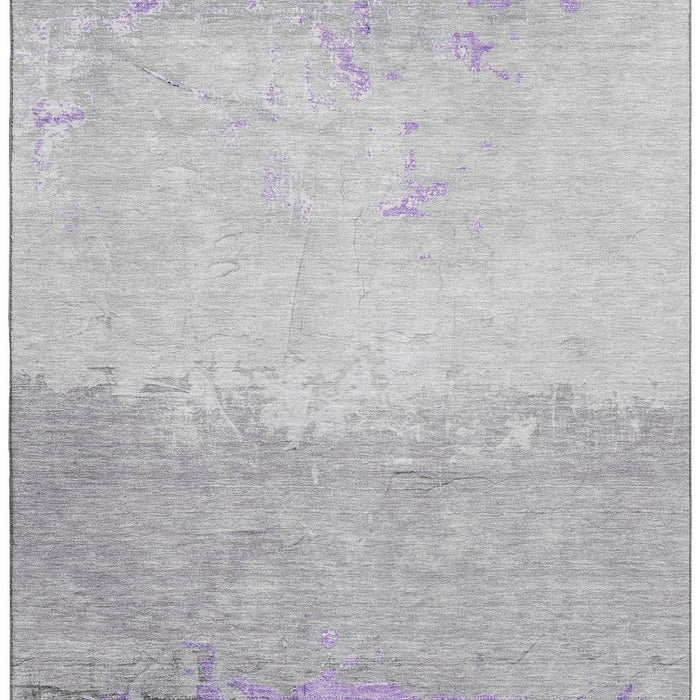 10' X 14' Abstract Washable Area Rug With UV Protection (706909) - Purple / Gray
