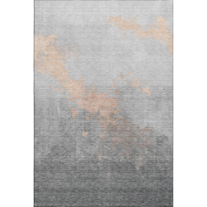10' X 14' Abstract Washable Area Rug With UV Protection (706727) - Peach / Gray