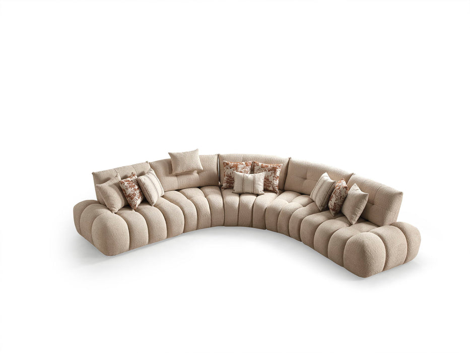 Boucle L Shaped Sectional - Taupe
