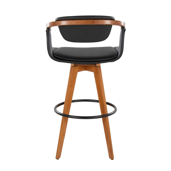 Oracle - 29" Fixed-Height Barstool With Swivel - Walnut Bamboo