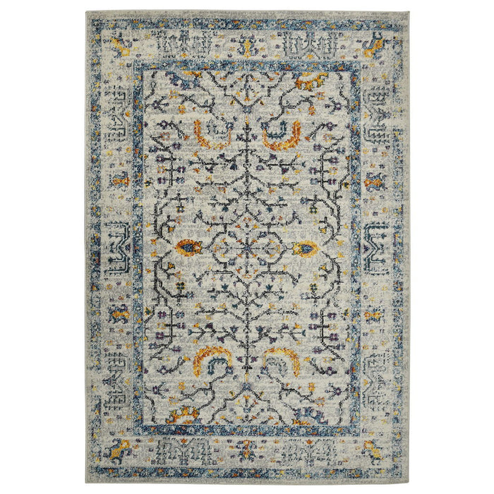 9' X 12' Oriental Distressed Area Rug (532600) - Ivory / Yellow