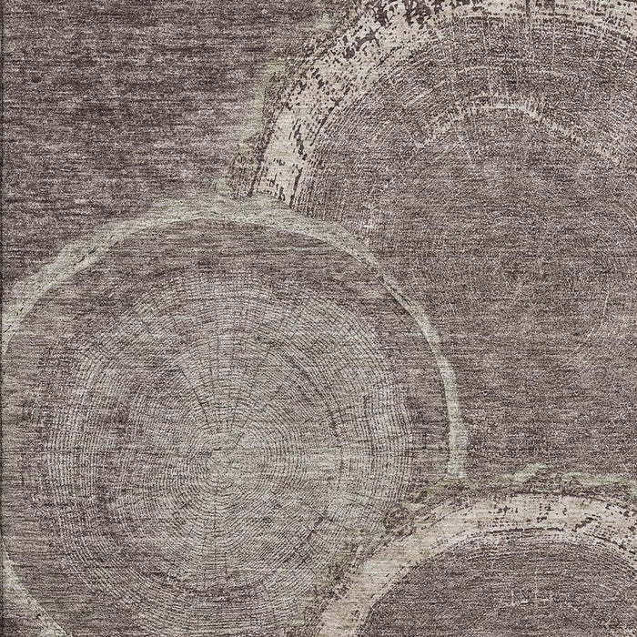 10' X 14' Woodland Lodge Washable Area Rug With UV Protection (675636) - Chocolate / Beige
