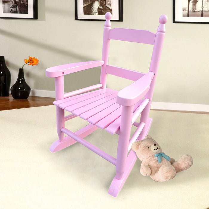 Giga children's indoor/outdoor rocking chair for kids, durable wooden design with a smooth rocking motion and colorful finish.