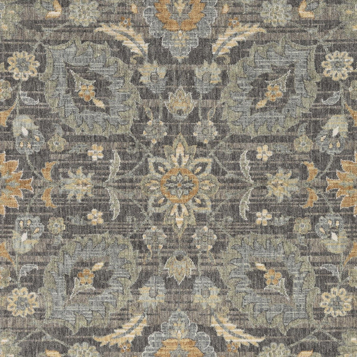 HomeRoots vintage floral indoor area rug, 9' x 13', machine woven in taupe with traditional floral design.
