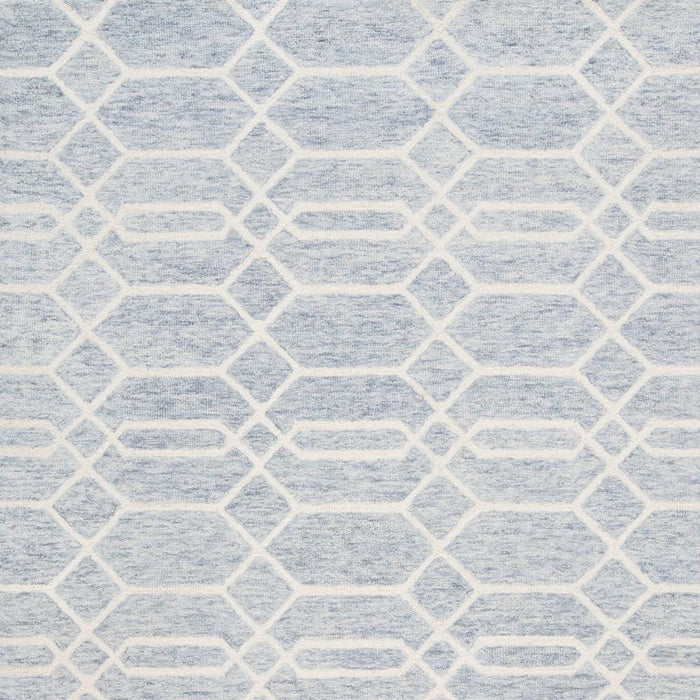 10' X 14' Wool Geometric Hand Tufted Area Rug (566140) - Blue / Ivory