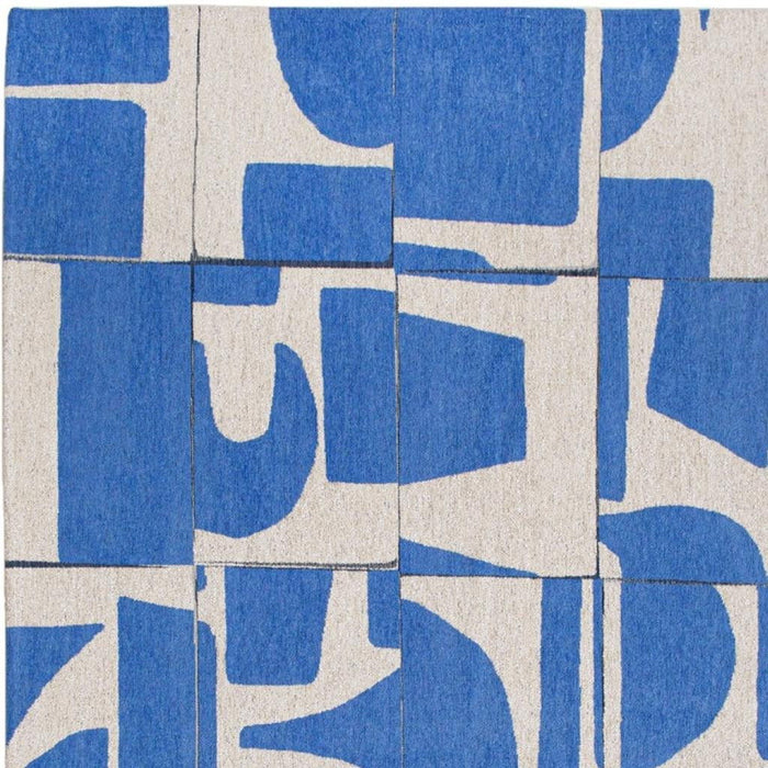 8' X 11' Geometric Washable Area Rug (551959) - Blue / White