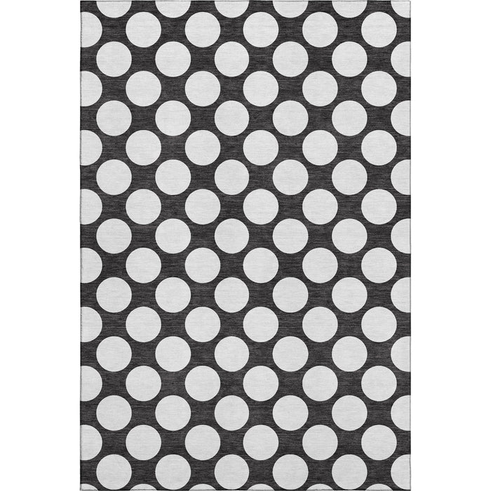 10' X 14' Polka Dot Washable Area Rug With UV Protection (673189) - Black / White
