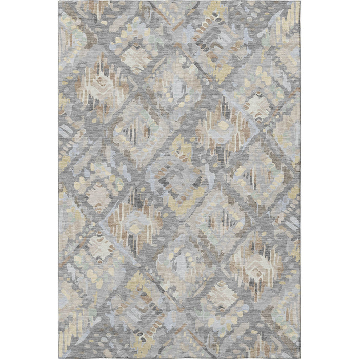 10' X 14' Geometric Washable Area Rug With UV Protection (693018) - Gray / Beige / Tan