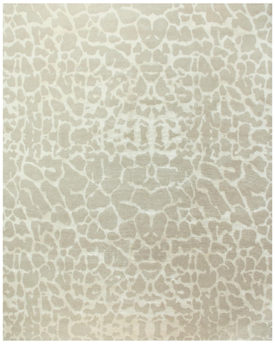 5' X 8' Animal Print Hand Knotted Area Rug (744139) - Ivory / Beige