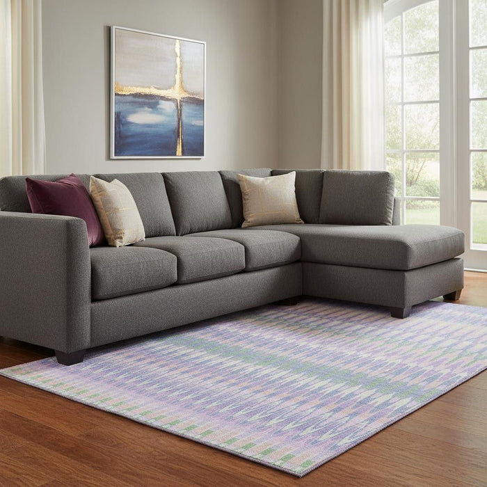 10' X 14' Southwestern Washable Area Rug With UV Protection (668259) - Lavender / Pink / Green
