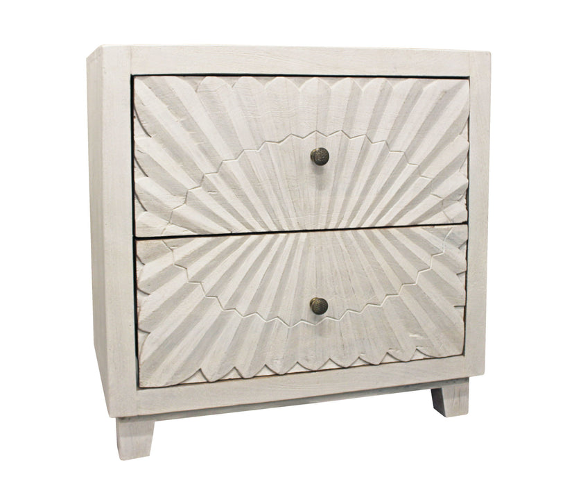 Two Drawer Nightstand - Ivory