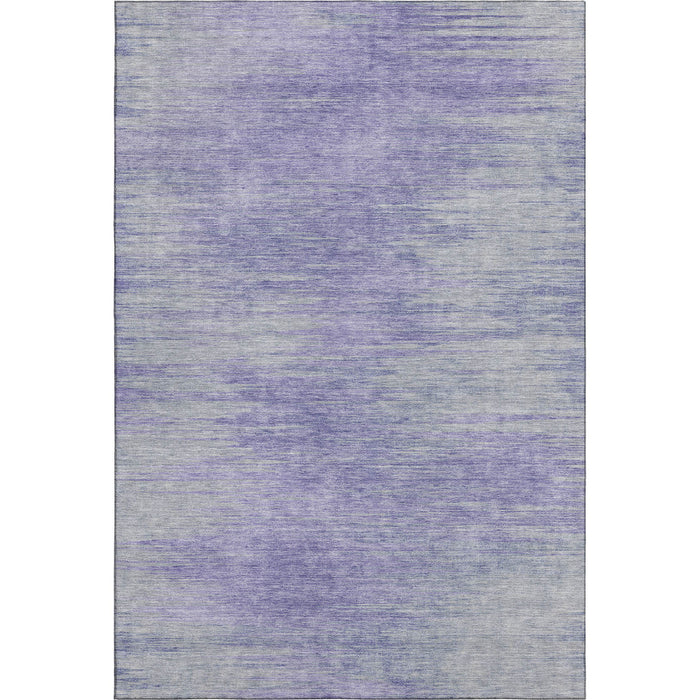 8' X 10' Abstract Washable Area Rug With UV Protection - Plum / Ivory
